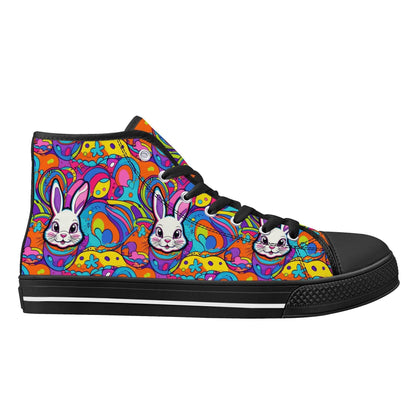 Trippy Bunny Men's High Top Canvas Shoes - DeRose Seasonal