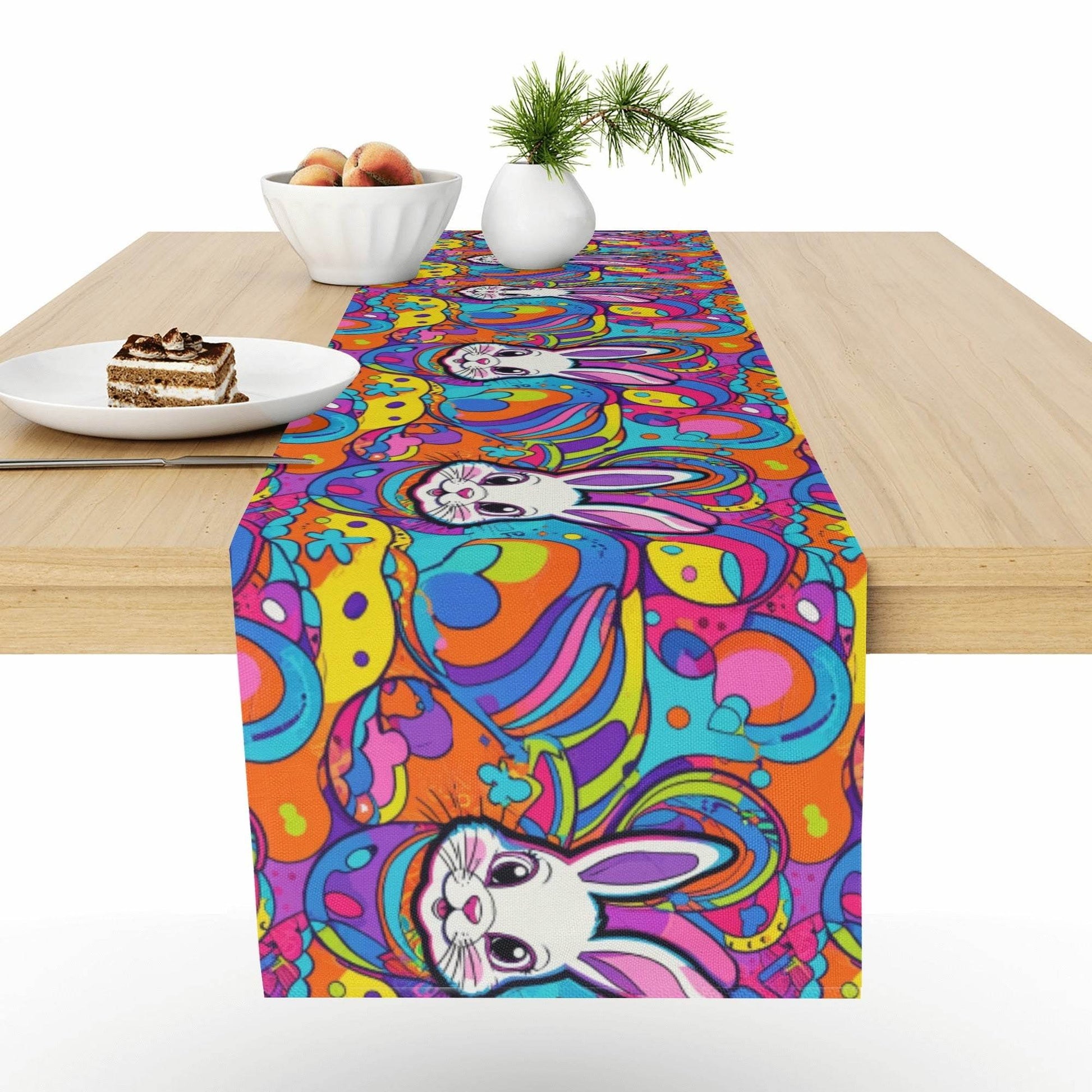 Trippy Bunny Polyester Table Runner - DeRose Seasonal