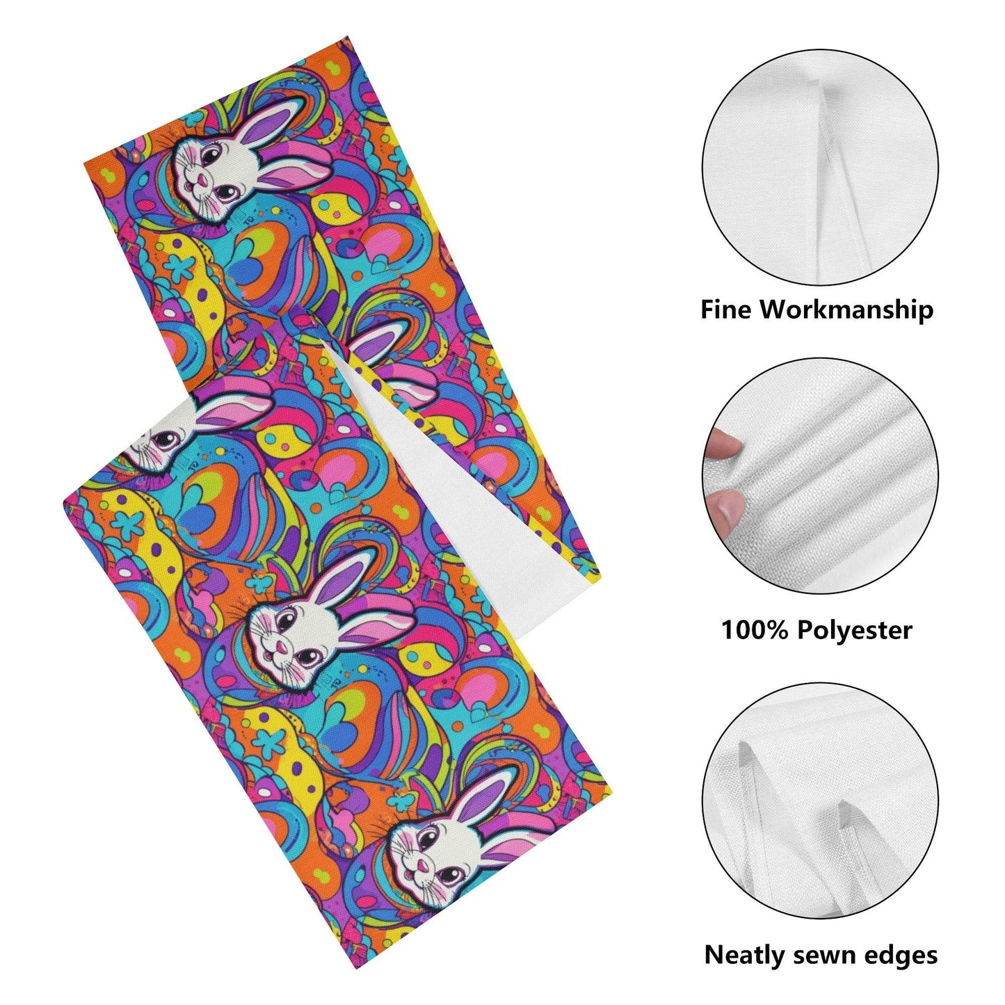 Trippy Bunny Polyester Table Runner - DeRose Seasonal