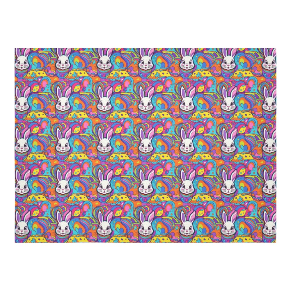 Trippy Bunny Polyester Tablecloth Polyester Tablecloth 70"x 52" DeRose Seasonal