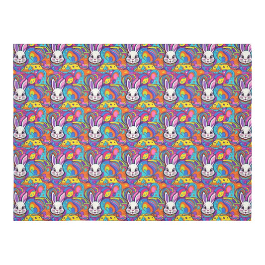 Trippy Bunny Polyester Tablecloth Polyester Tablecloth 70"x 52" DeRose Seasonal