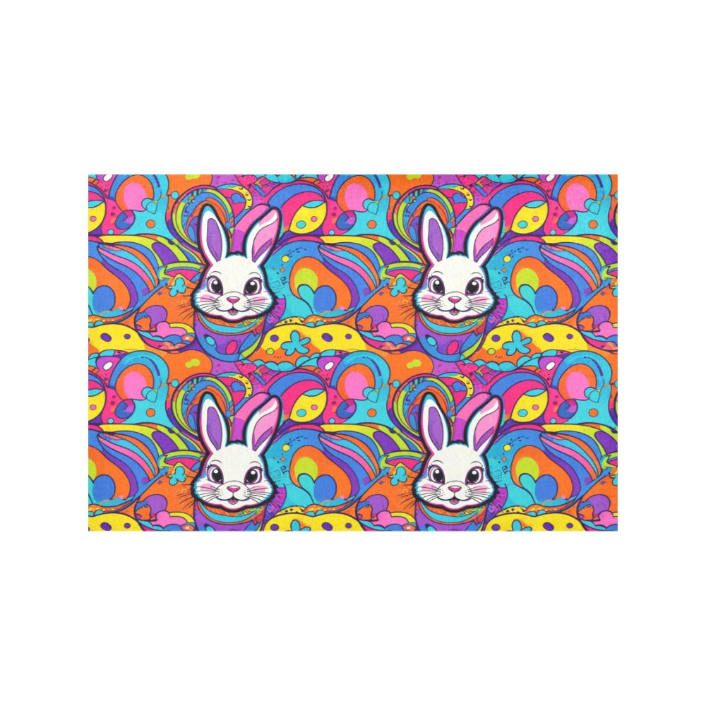 Trippy Bunny Table Placemat (set of 6) Placemats 12" x 18" (Set of 6) DeRose Seasonal