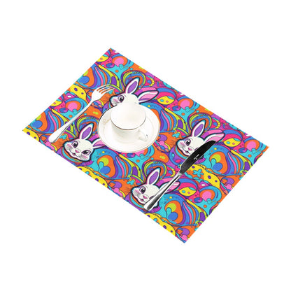 Trippy Bunny Table Placemat (set of 6) Placemats 12" x 18" (Set of 6) DeRose Seasonal