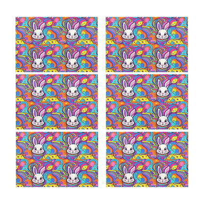 Trippy Bunny Table Placemat (set of 6) Placemats 12" x 18" (Set of 6) DeRose Seasonal