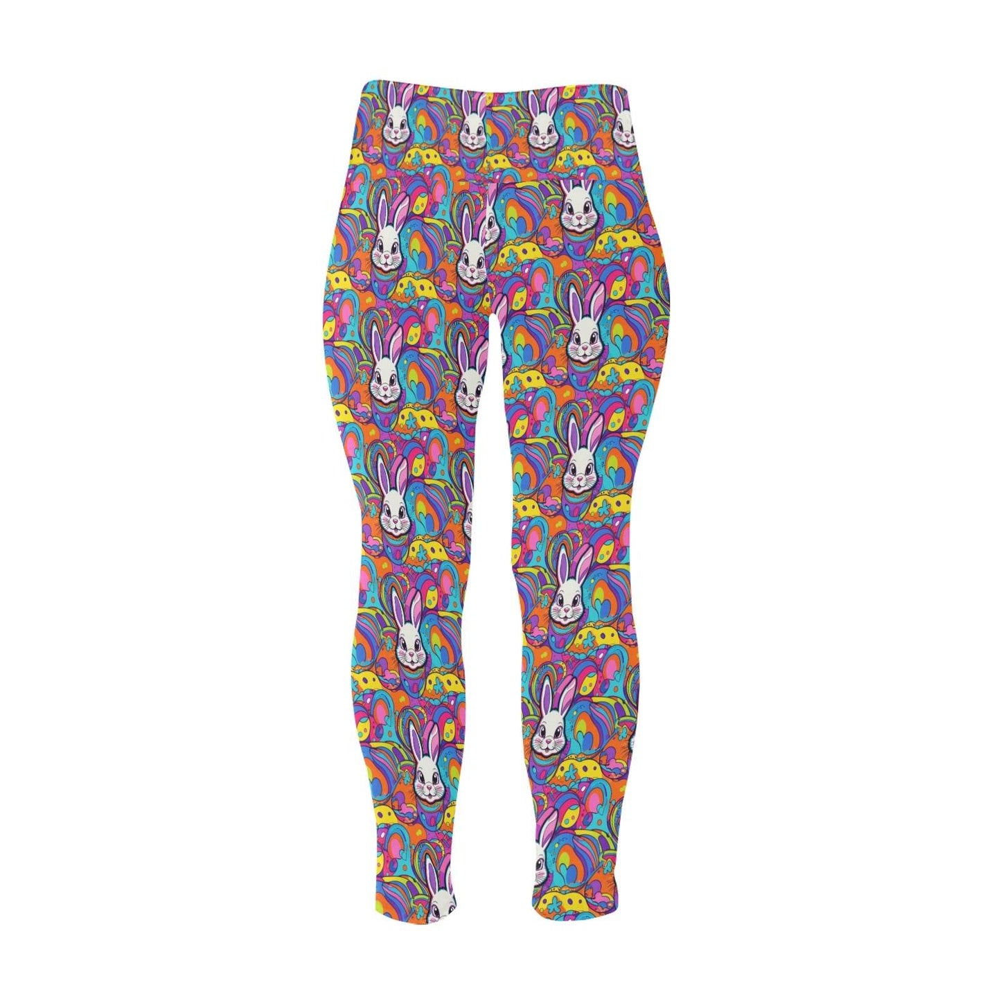 Trippy Bunny Women's Plus Size High Waited Leggings Women's High Waist Leggings(Plus Size)(ModelL45) - DeRose Seasonal