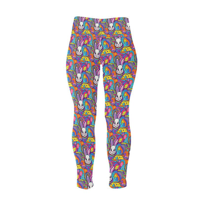 Trippy Bunny Women's Plus Size High Waited Leggings Women's High Waist Leggings(Plus Size)(ModelL45) - DeRose Seasonal