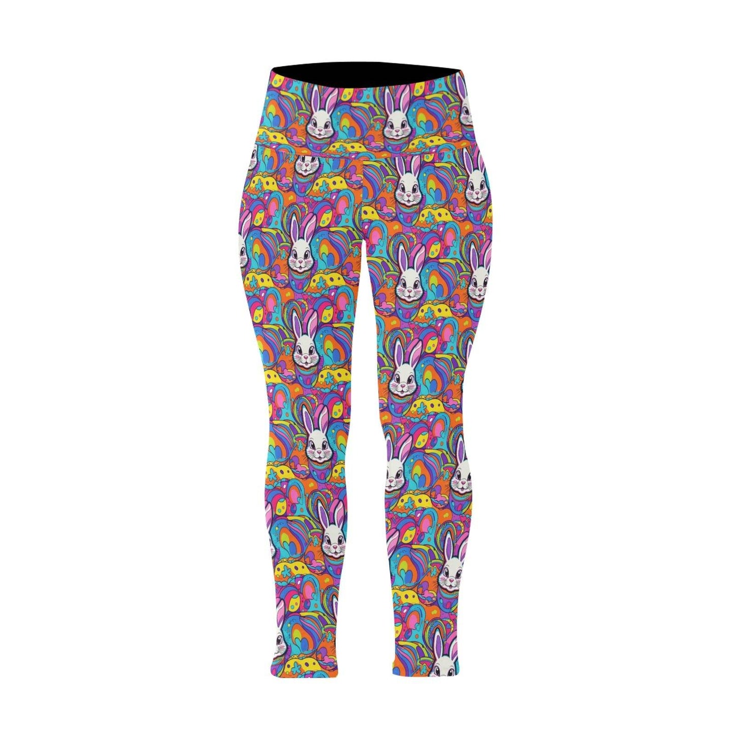 Trippy Bunny Women's Plus Size High Waited Leggings Women's High Waist Leggings(Plus Size)(ModelL45) - DeRose Seasonal