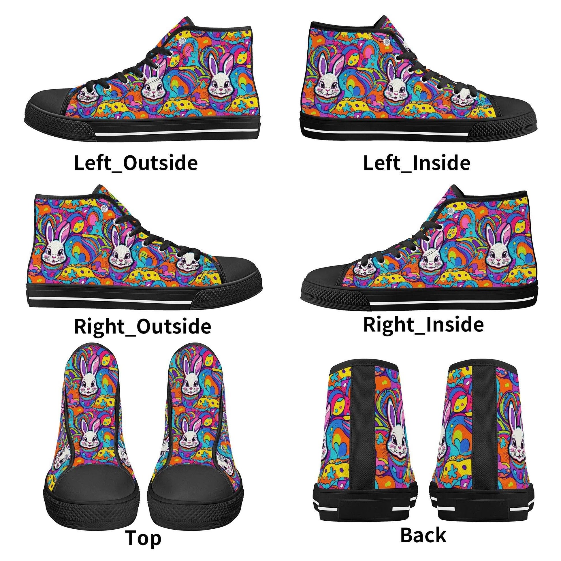 Trippy Bunny Women's High Top Canvas Shoes - DeRose Seasonal