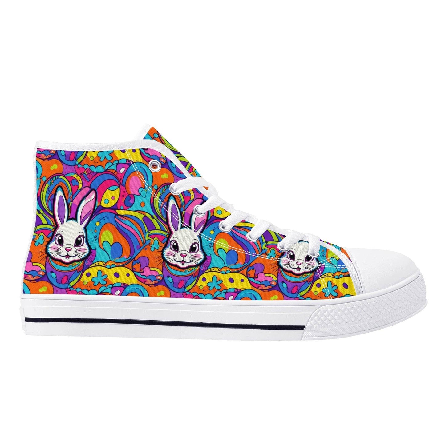 Trippy Bunny Women's High Top Canvas Shoes - DeRose Seasonal