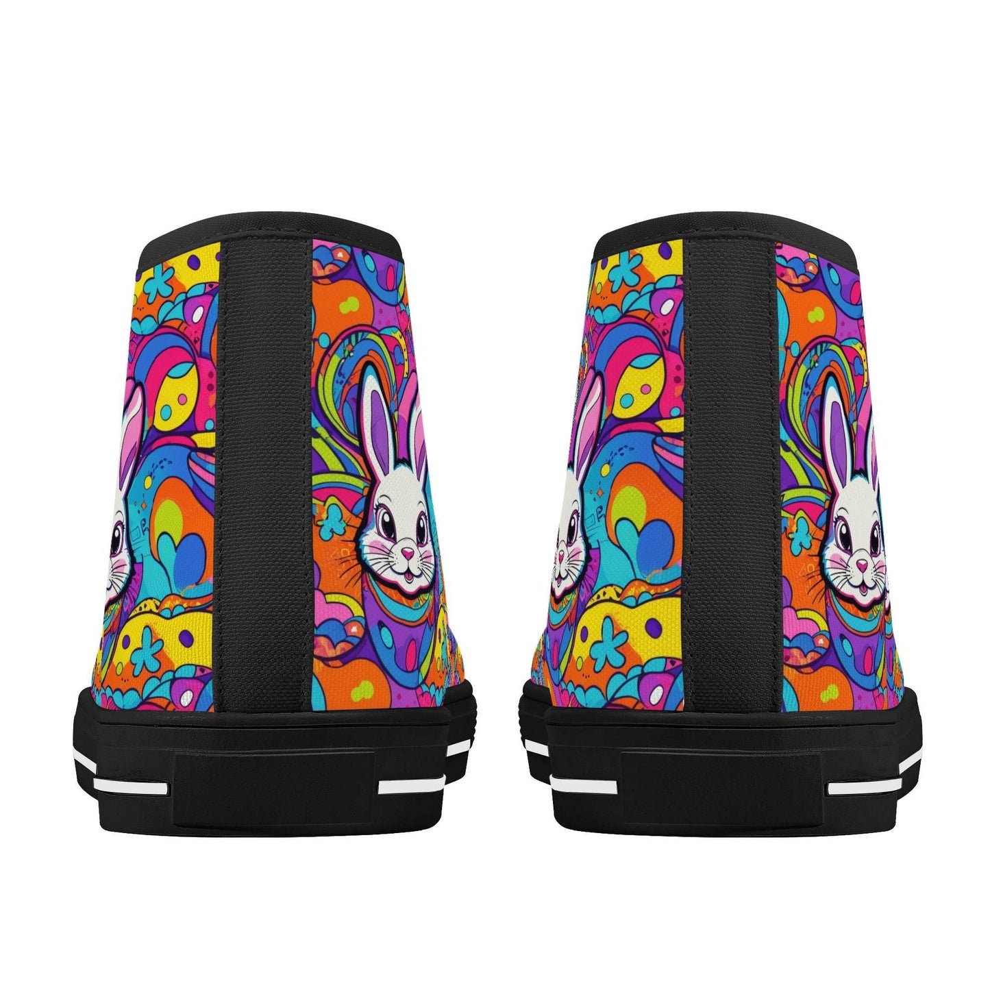 Trippy Bunny Women's High Top Canvas Shoes - DeRose Seasonal