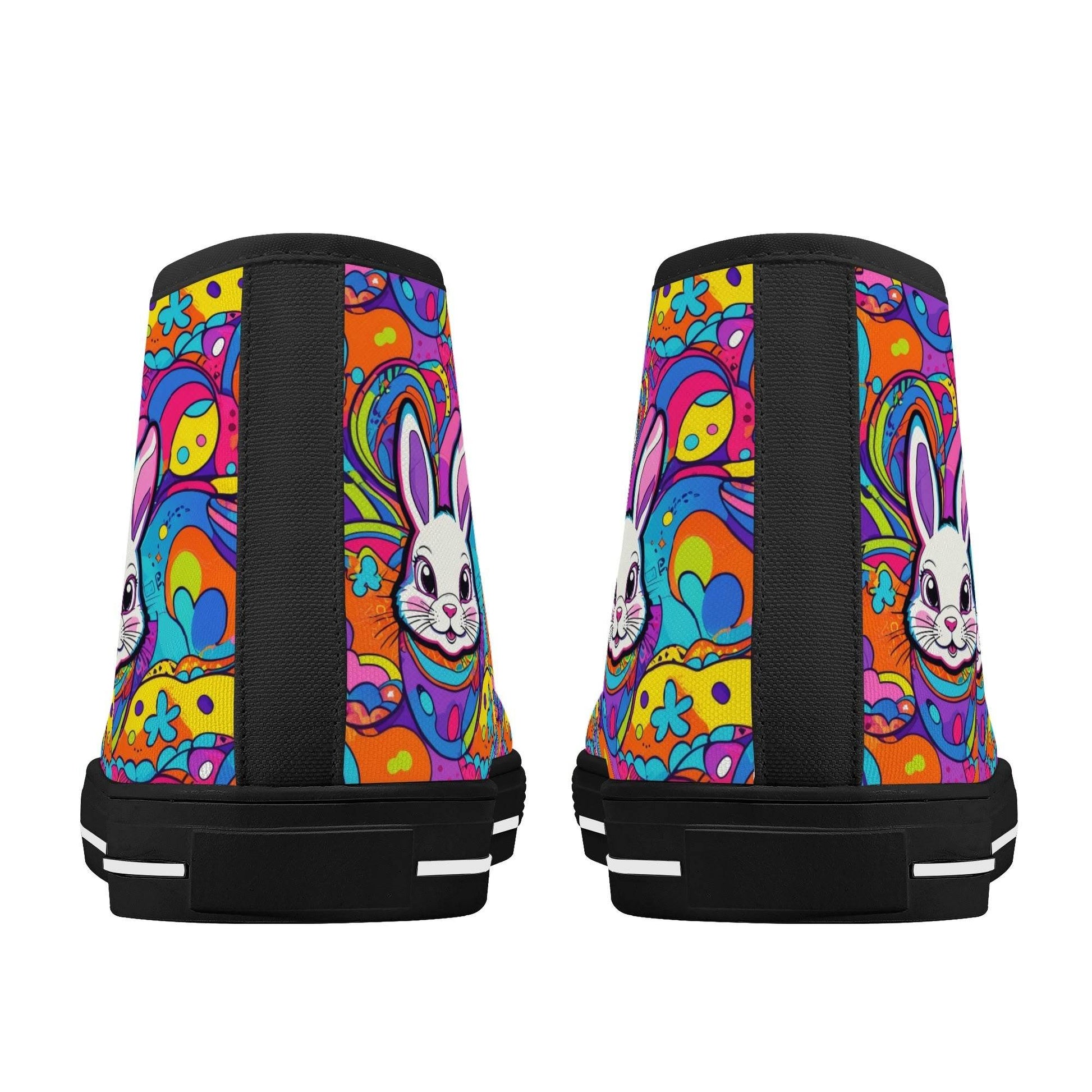 Trippy Bunny Women's High Top Canvas Shoes - DeRose Seasonal