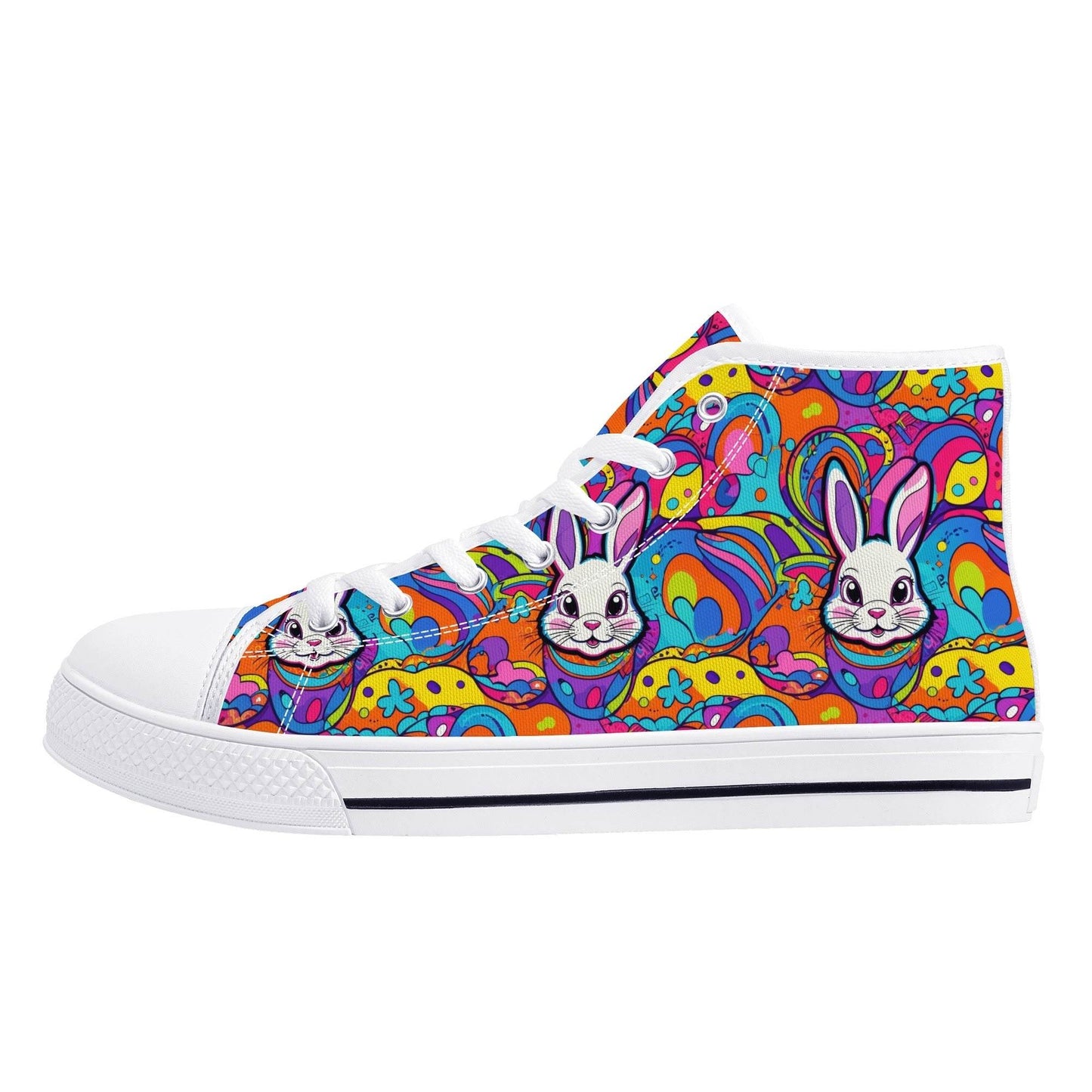 Trippy Bunny Women's High Top Canvas Shoes - DeRose Seasonal