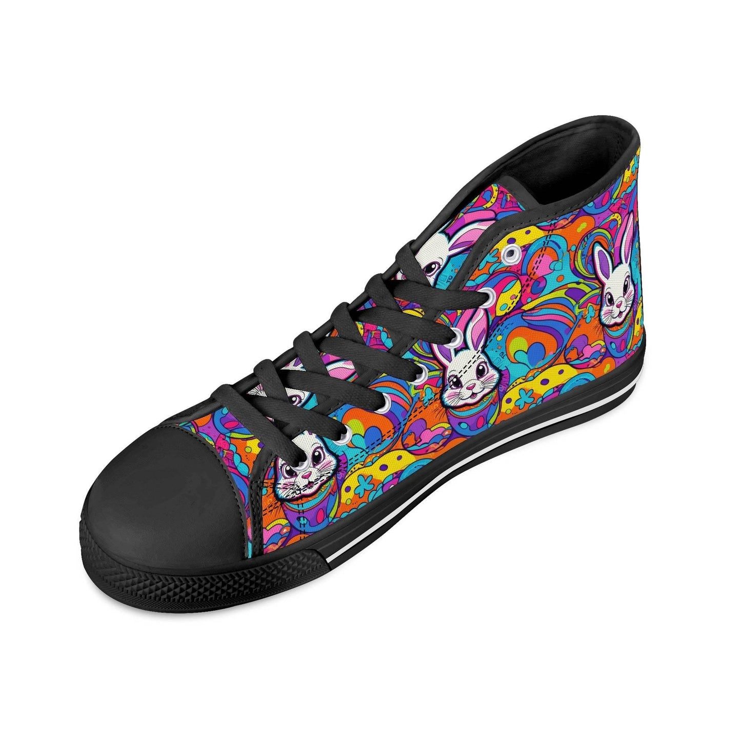 Trippy Bunny Women's High Top Canvas Shoes - DeRose Seasonal