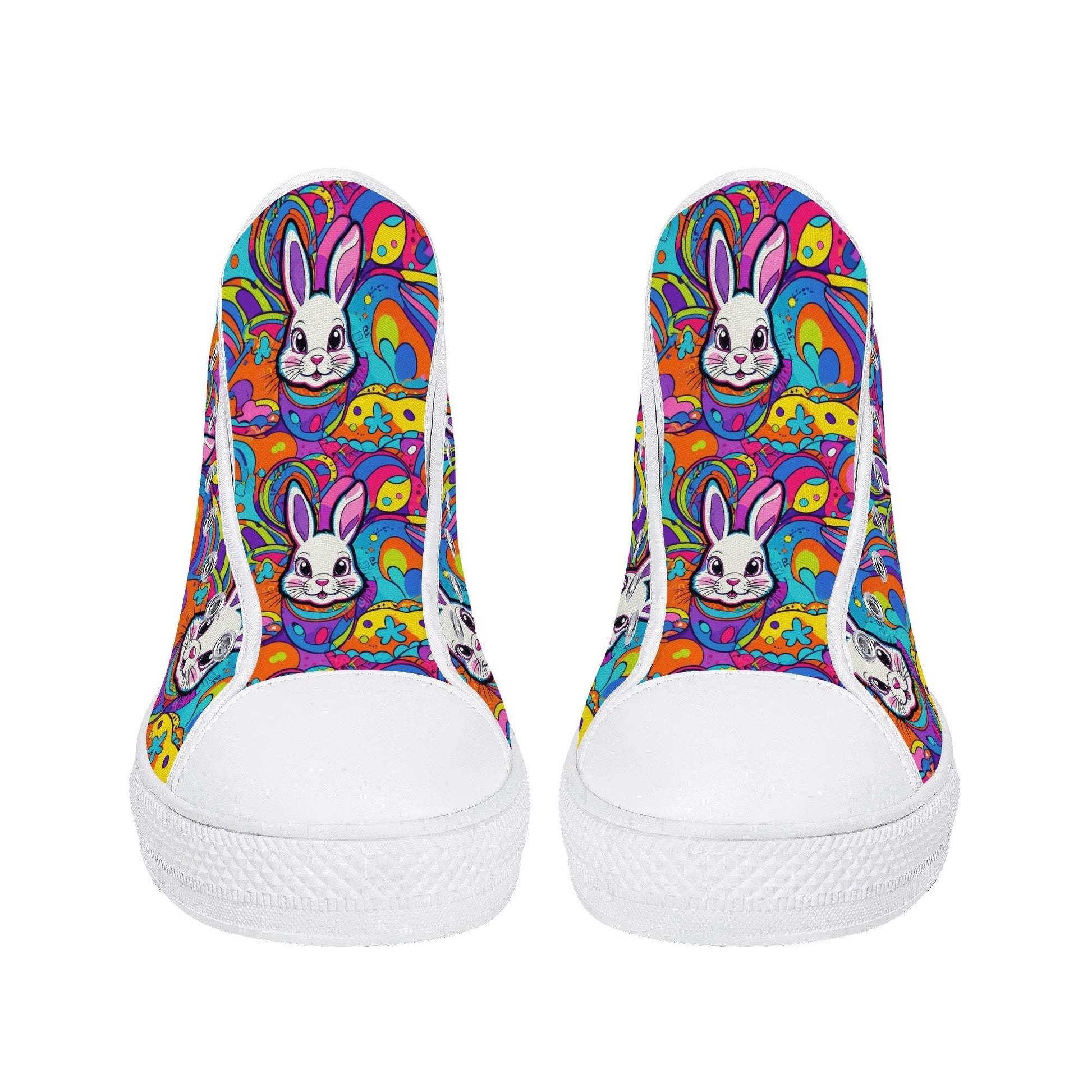 Trippy Bunny Women's High Top Canvas Shoes - DeRose Seasonal