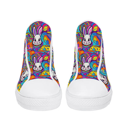 Trippy Bunny Women's High Top Canvas Shoes - DeRose Seasonal