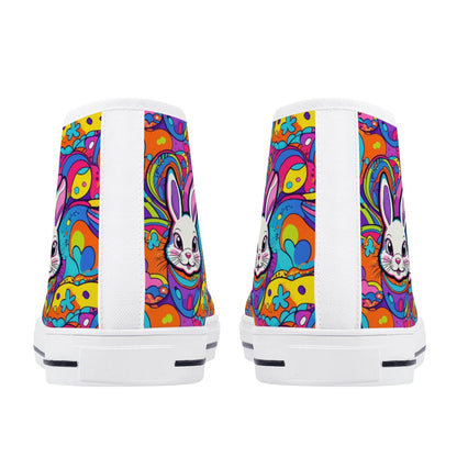 Trippy Bunny Women's High Top Canvas Shoes - DeRose Seasonal