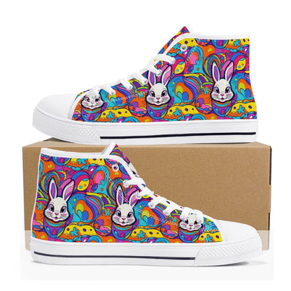 Trippy Bunny Women's High Top Canvas Shoes - DeRose Seasonal