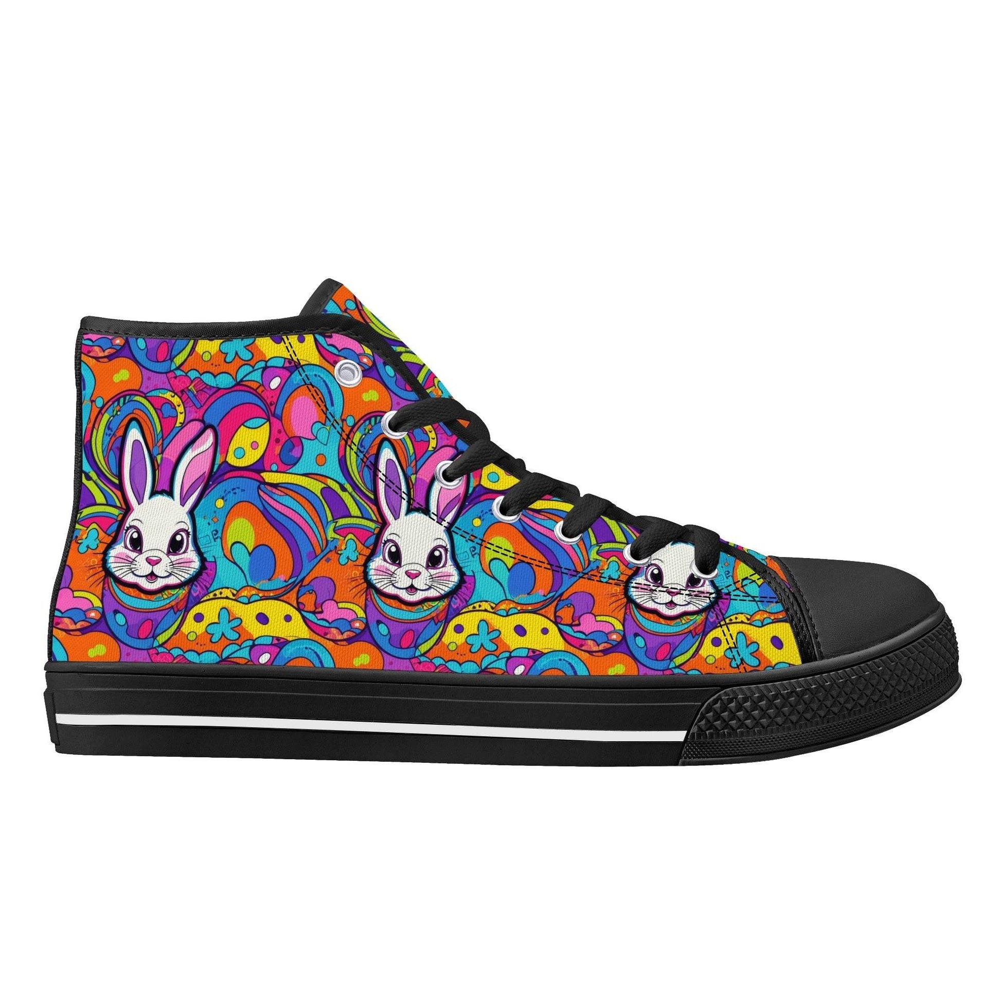 Trippy Bunny Women's High Top Canvas Shoes - DeRose Seasonal