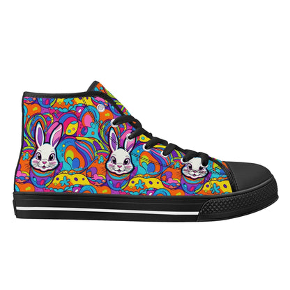 Trippy Bunny Women's High Top Canvas Shoes - DeRose Seasonal