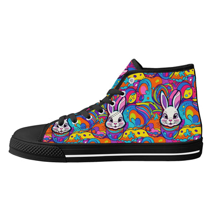 Trippy Bunny Women's High Top Canvas Shoes - DeRose Seasonal
