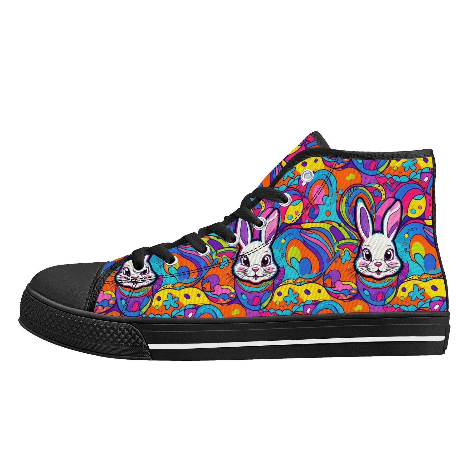 Trippy Bunny Women's High Top Canvas Shoes - DeRose Seasonal