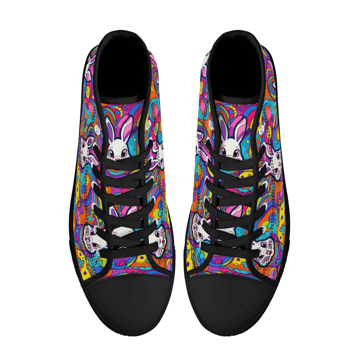 Trippy Bunny Women's High Top Canvas Shoes - DeRose Seasonal