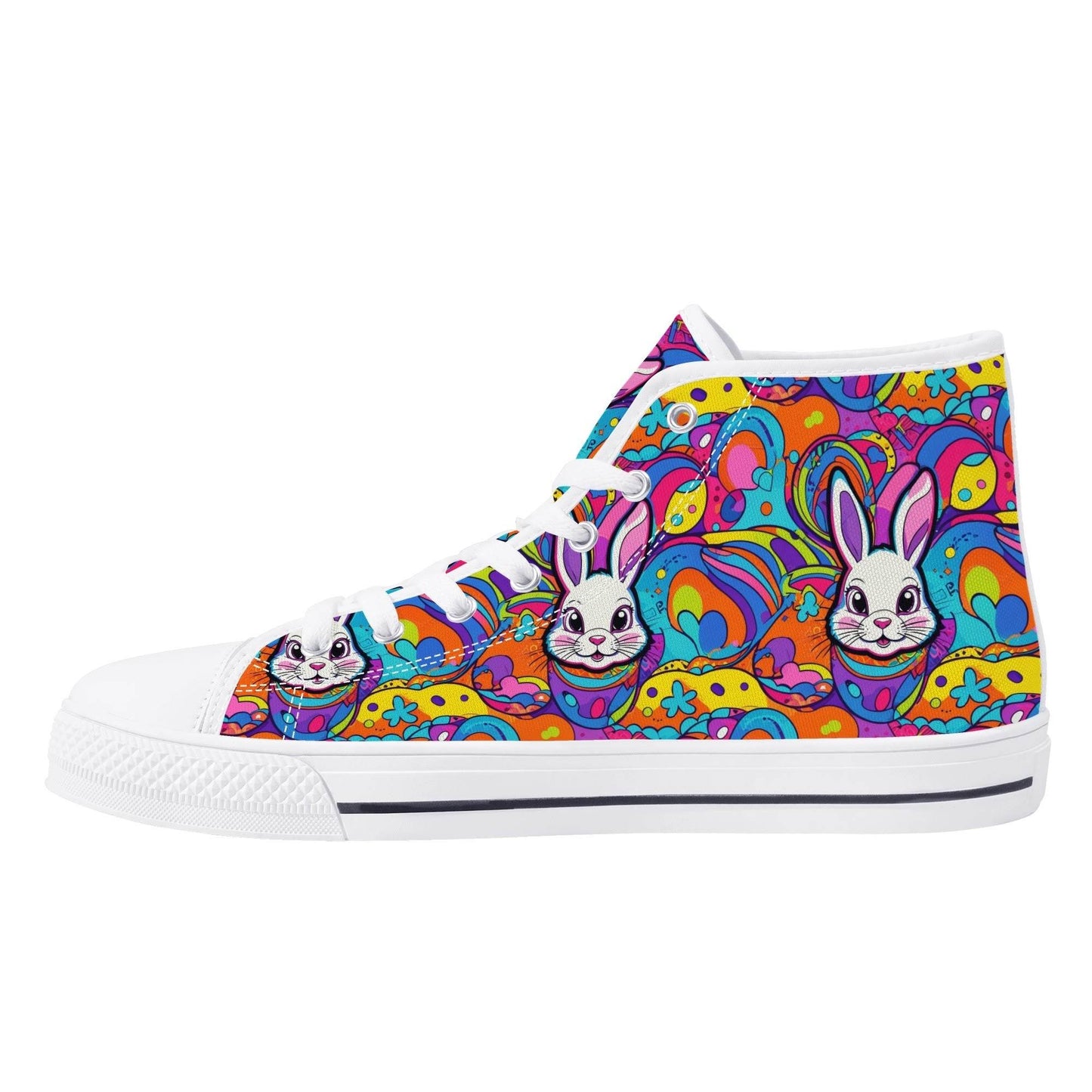 Trippy Bunny Women's High Top Canvas Shoes - DeRose Seasonal