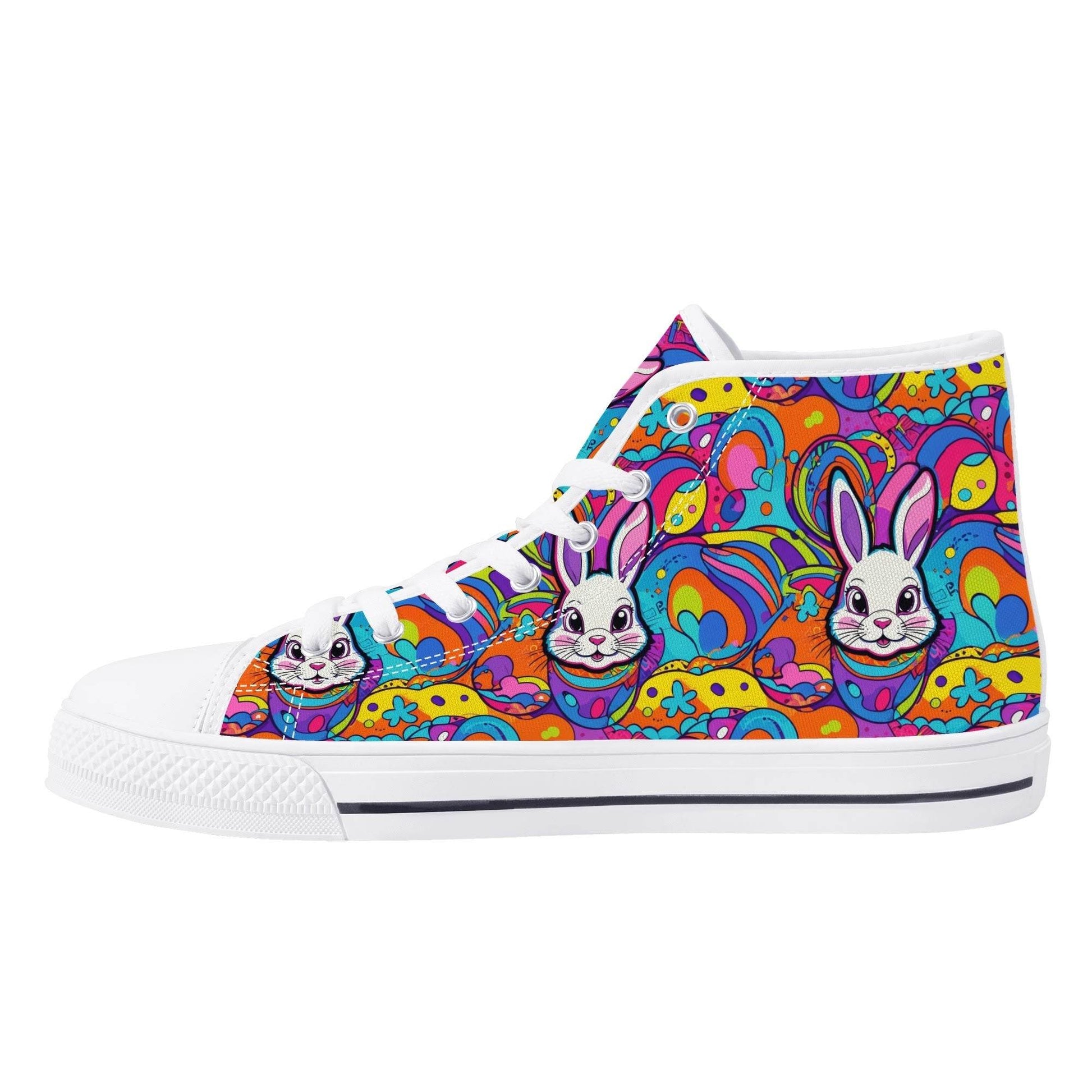 Trippy Bunny Women's High Top Canvas Shoes - DeRose Seasonal