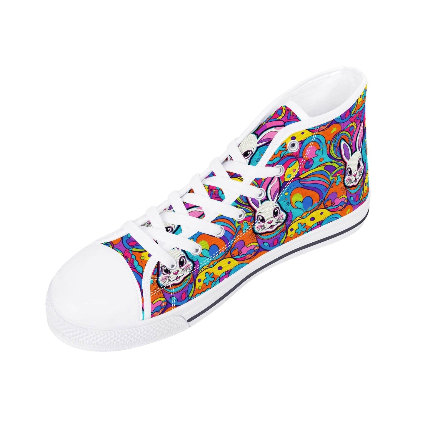 Trippy Bunny Women's High Top Canvas Shoes - DeRose Seasonal