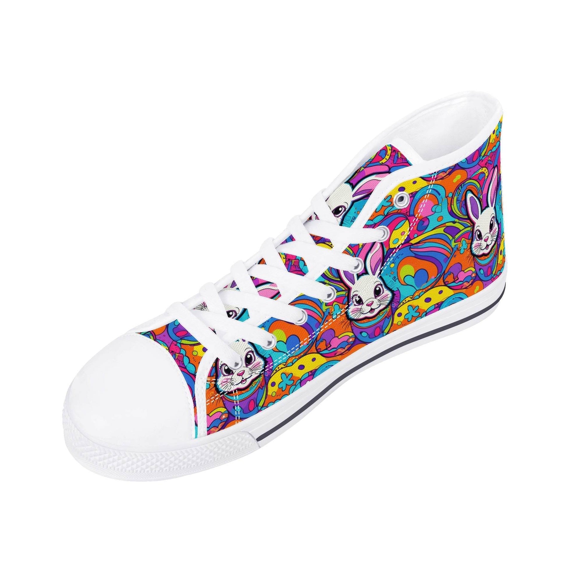 Trippy Bunny Women's High Top Canvas Shoes - DeRose Seasonal