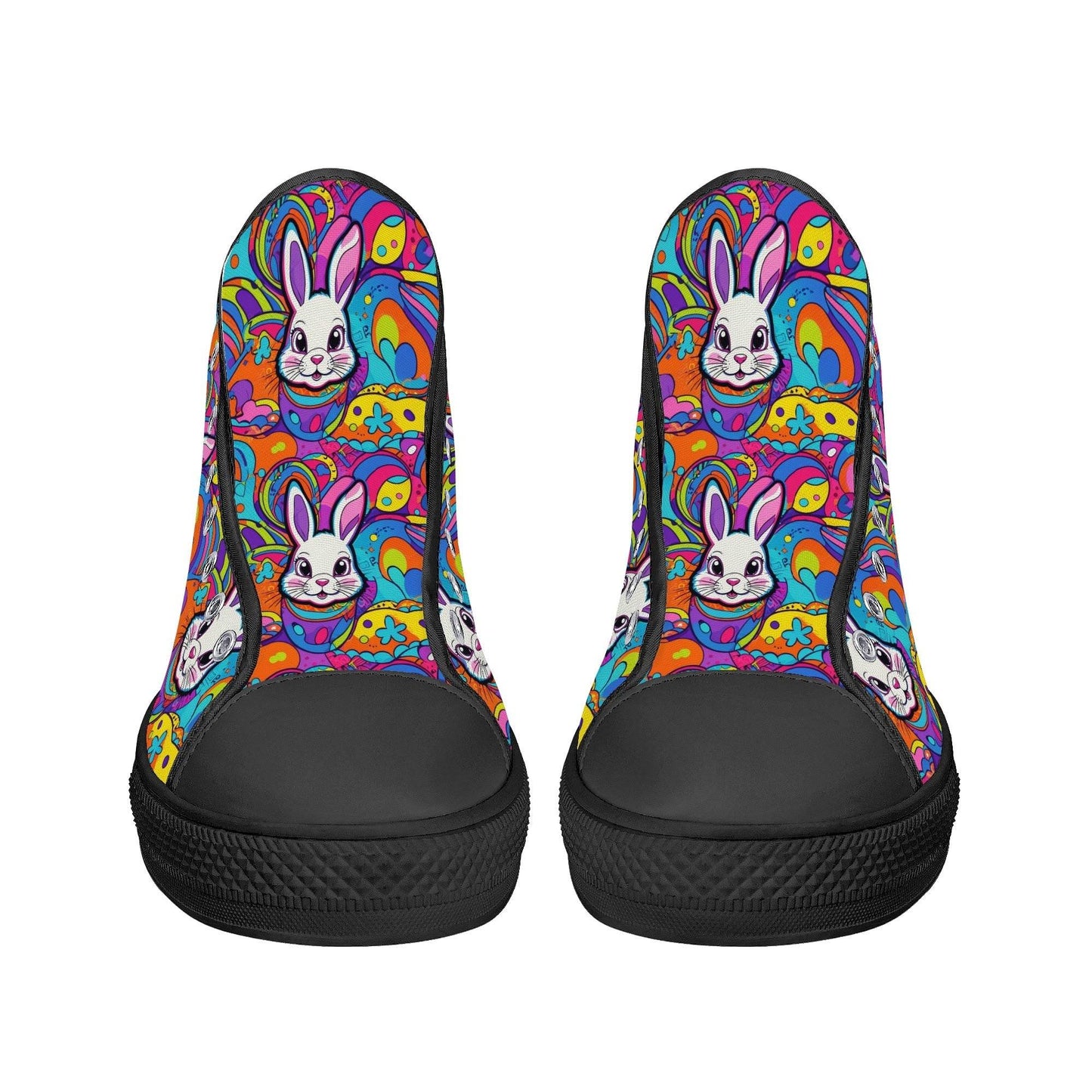 Trippy Bunny Women's High Top Canvas Shoes - DeRose Seasonal