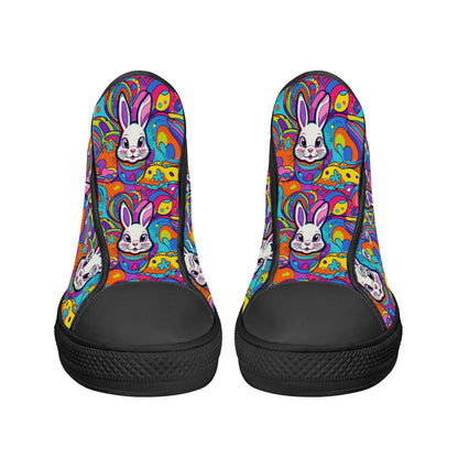 Trippy Bunny Women's High Top Canvas Shoes - DeRose Seasonal