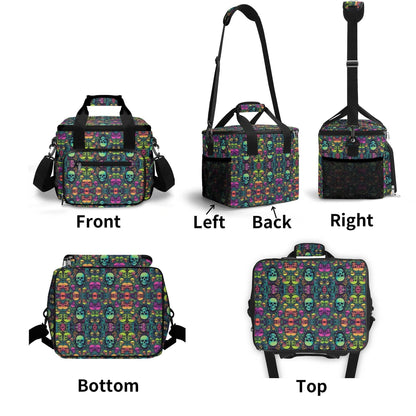 Trippy Skulls Insulated Leakproof Cooler Bag Lunch Box - DeRose Seasonal