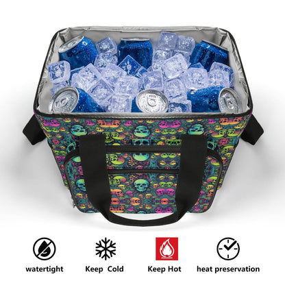 Trippy Skulls Insulated Leakproof Cooler Bag Lunch Box - DeRose Seasonal