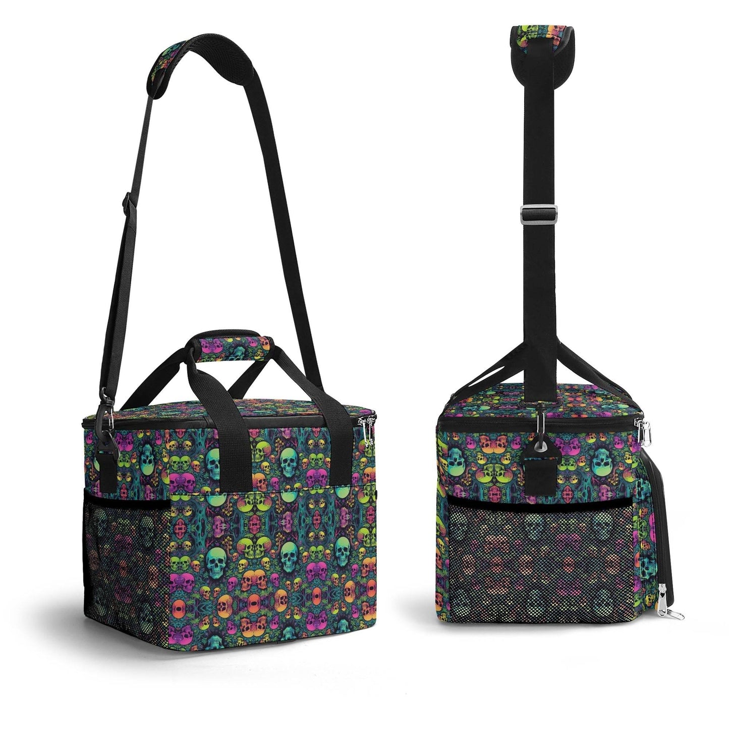 Trippy Skulls Insulated Leakproof Cooler Bag Lunch Box - DeRose Seasonal
