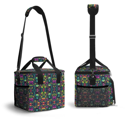 Trippy Skulls Insulated Leakproof Cooler Bag Lunch Box - DeRose Seasonal