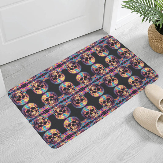 Trippy Skulls Plush Indoor Doormat - DeRose Seasonal