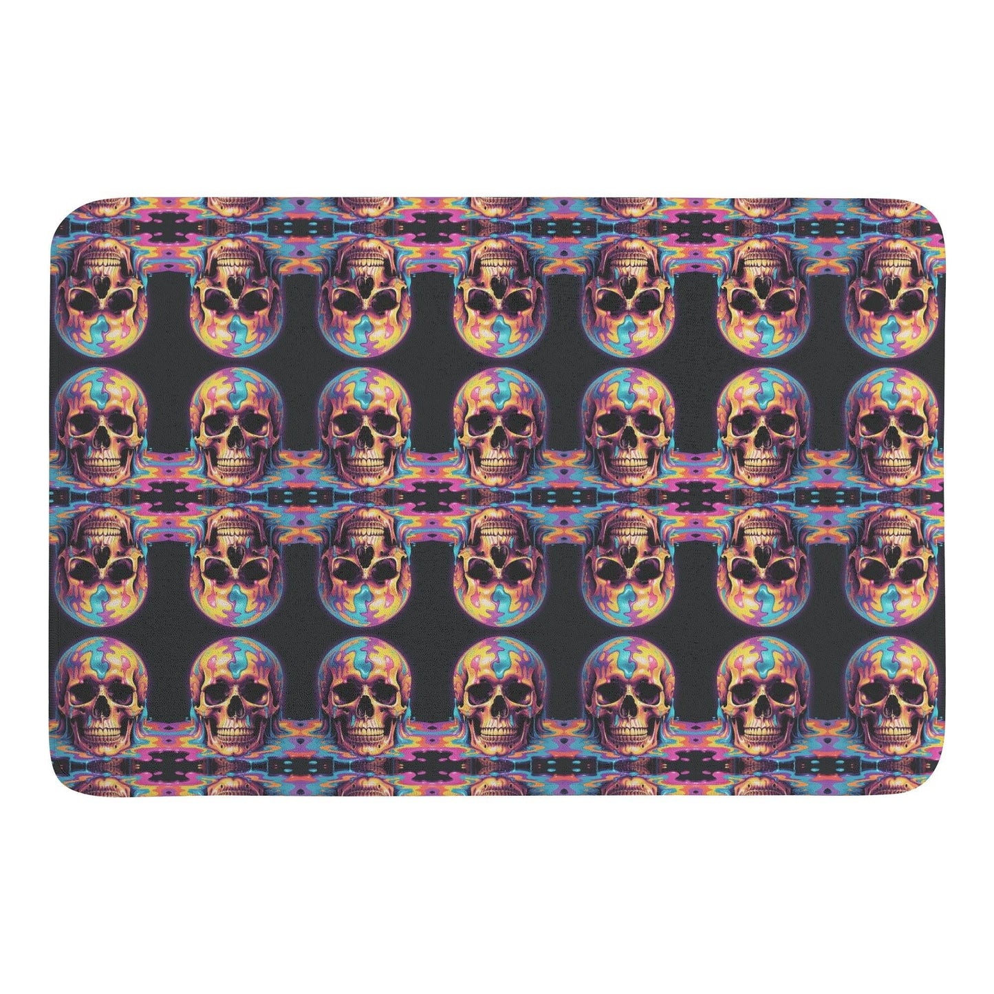 Trippy Skulls Plush Indoor Doormat - DeRose Seasonal