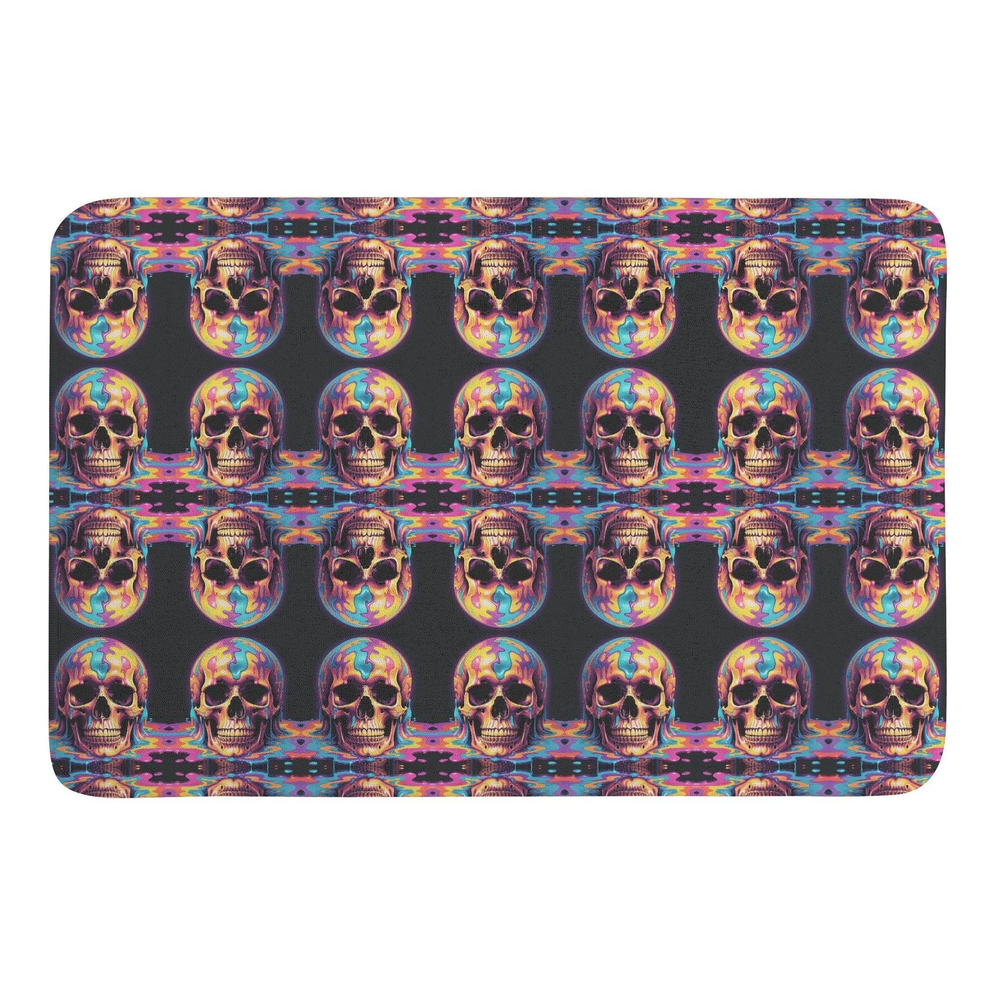Trippy Skulls Plush Indoor Doormat - DeRose Seasonal