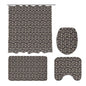 Gothic Emblem Bathroom Four-Piece Set(Shower Curtain + Toilet Cover Mat + Toilet Foot Mat + Floor Mat)| Polyester - DeRose Seasonal