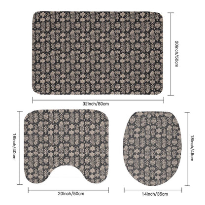 Gothic Emblem Bathroom Four-Piece Set(Shower Curtain + Toilet Cover Mat + Toilet Foot Mat + Floor Mat)| Polyester - DeRose Seasonal