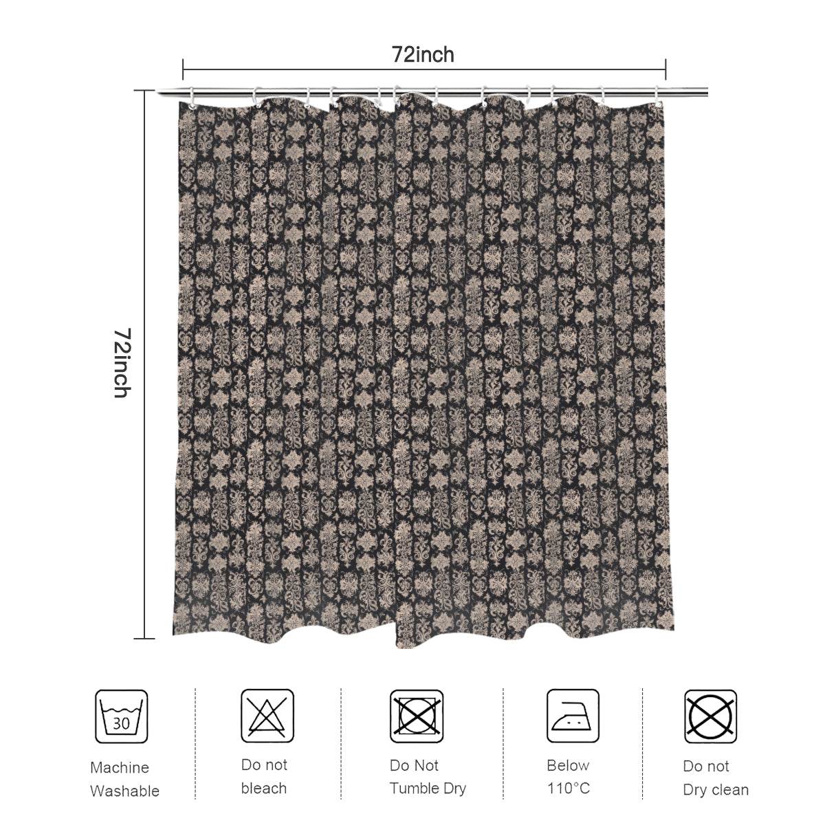Gothic Emblem Bathroom Four-Piece Set(Shower Curtain + Toilet Cover Mat + Toilet Foot Mat + Floor Mat)| Polyester - DeRose Seasonal