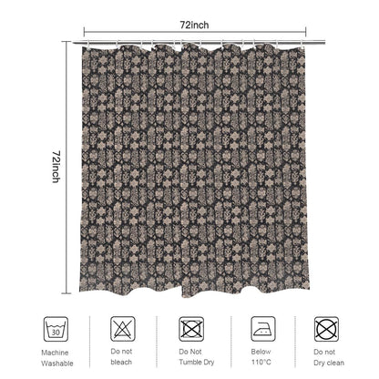 Gothic Emblem Bathroom Four-Piece Set(Shower Curtain + Toilet Cover Mat + Toilet Foot Mat + Floor Mat)| Polyester - DeRose Seasonal