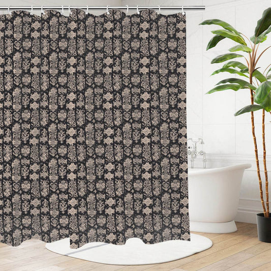Gothic Emblem Bathroom Four-Piece Set(Shower Curtain + Toilet Cover Mat + Toilet Foot Mat + Floor Mat)| Polyester - DeRose Seasonal