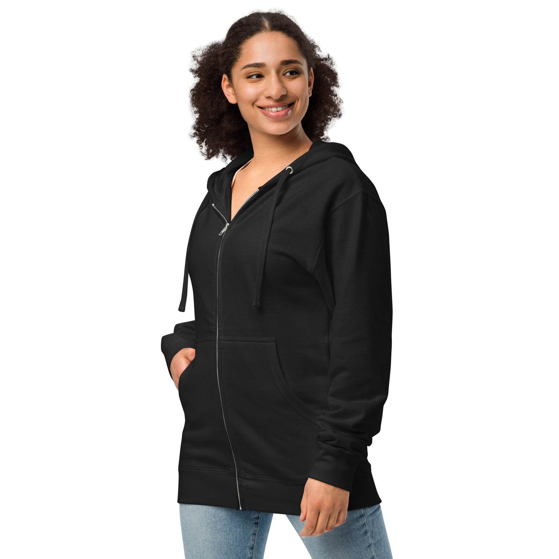 Skull and Rose Unisex fleece zip up hoodie - DeathDrip Branding - DeRose Seasonal