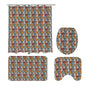Fall into Winter Bathroom Four-Piece Set(Shower Curtain + Toilet Cover Mat + Toilet Foot Mat + Floor Mat)| Polyester - DeRose Seasonal
