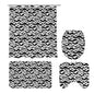 Black and White Bats Bathroom Four-Piece Set(Shower Curtain + Toilet Cover Mat + Toilet Foot Mat + Floor Mat)| Polyester - DeRose Seasonal