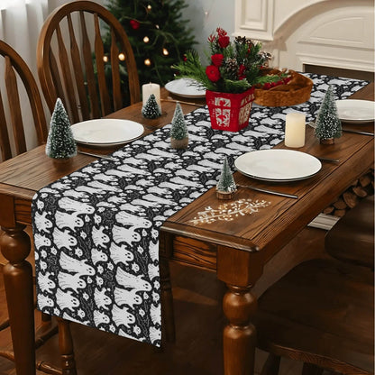 Vintage Ghost Polyester Table Runner - DeRose Seasonal