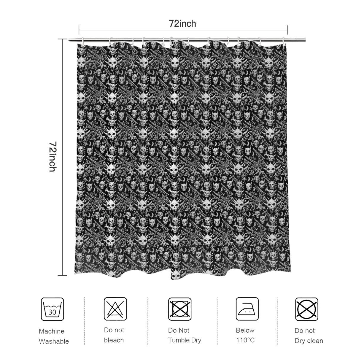 Little Devils Bathroom Four-Piece Set(Shower Curtain + Toilet Cover Mat + Toilet Foot Mat + Floor Mat)| Polyester - DeRose Seasonal