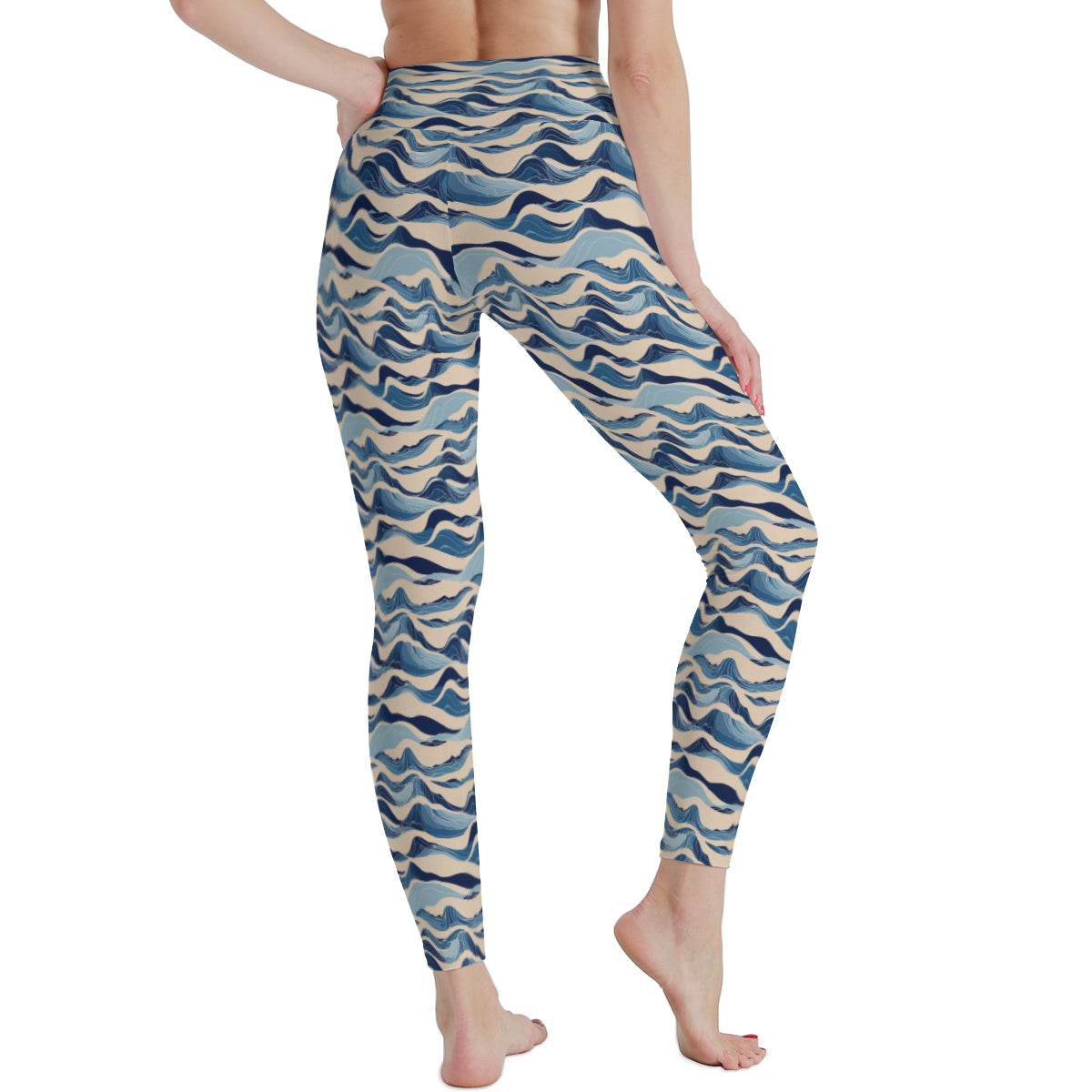 Blue Waves Women's Polyester Yoga pants Leggings - DeRose Seasonal